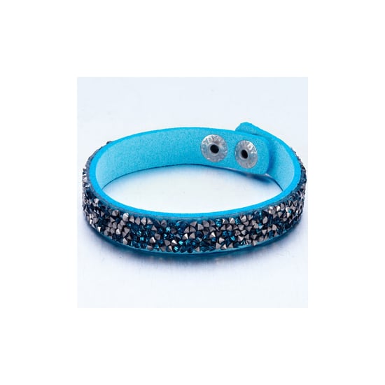 Swarovski - Silvery and Turquoise Swarovski Crystal Elements and leather Bracelet - Image 2