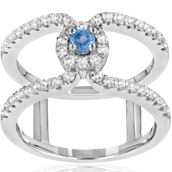 Swarovski - 47 White and Blue Swarovski Crystal Zirconia and 925 Silver