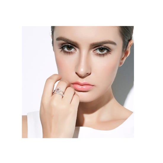 Swarovski - White and Orange Swarovski Elements Crystal and Rhodium Plated