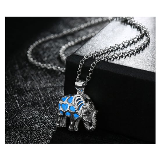 Blue Fluorescent Elephant Pendant - Image 2