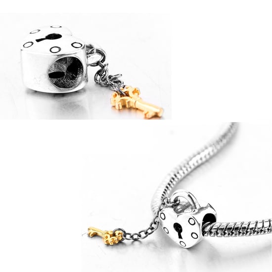 925 silver Heart gold key Charms Beads - Image 2