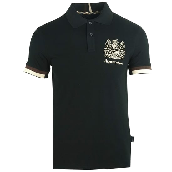 Polo negro con logo y escudo Aldis de Aquascutum - Image 1