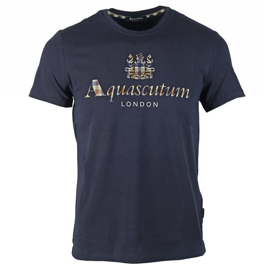 Aquascutum Signature Check Logo camiseta azul marino - Image 1