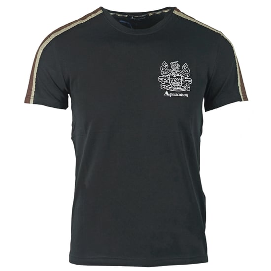 Camiseta Negra con Rayas en el Hombro de Aquascutum - Image 1