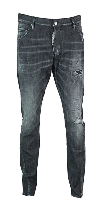 Dsquared2 Classic Kenny Twist Jean Distressed Black Jeans