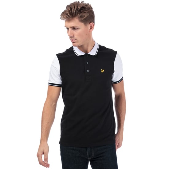 Men's Lyle And Scott Tipped Polo Shirt in Black-White - Image 1