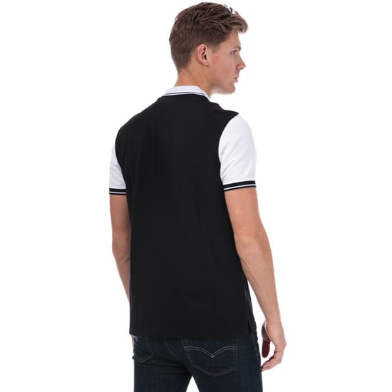 Men's Lyle And Scott Tipped Polo Shirt in Black-White - Image 2