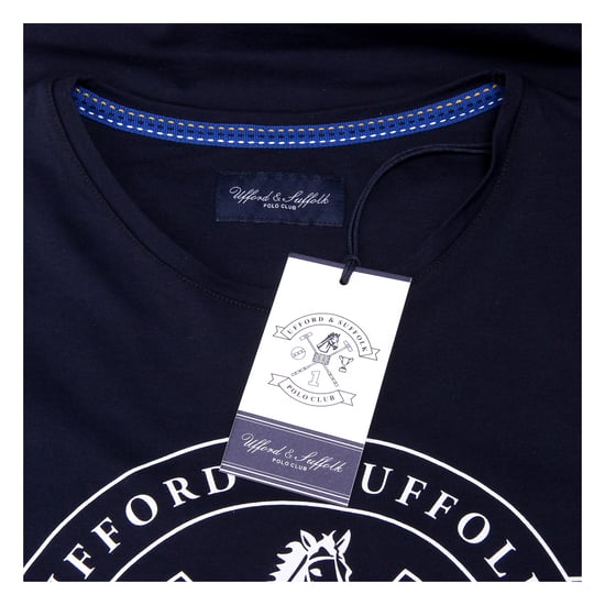 Ufford & Suffolk Polo Club Mens T-Shirt Short Sleeves Round Neck US027 NAVY BLUE