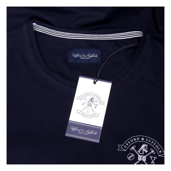 Ufford & Suffolk Polo Club Mens T-Shirt Short Sleeves Round Neck US028 NAVY BLUE