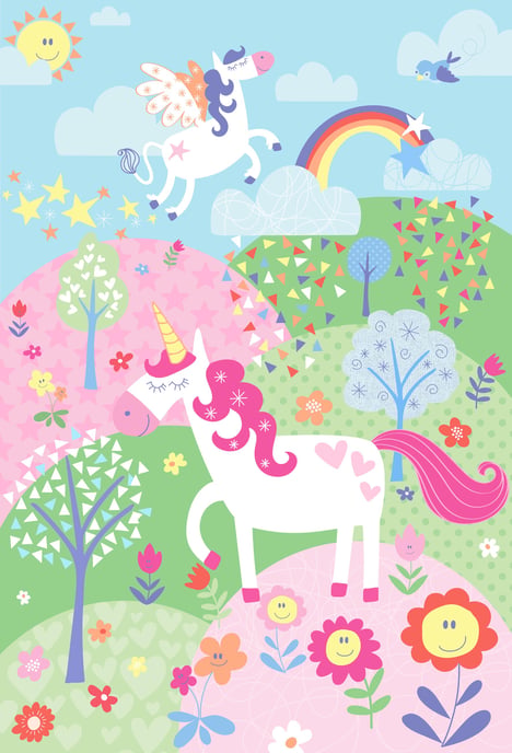 Mural de Pared de Unicornio Rosa - Image 1