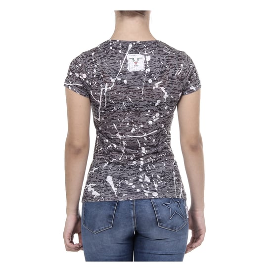 V 1969 Italia Womens T-shirt Short Sleeves Round Neck Black AVA