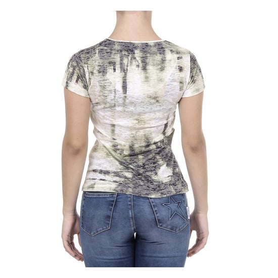 V 1969 Italia Womens T-shirt Short Sleeves V-Neck Yellow EMILY