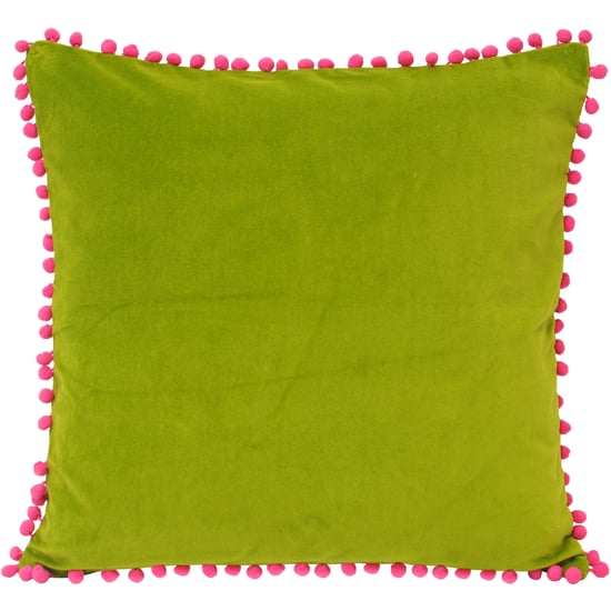 Pompón de Terciopelo 45X45 Pcu Verde/Fucsia - Image 1