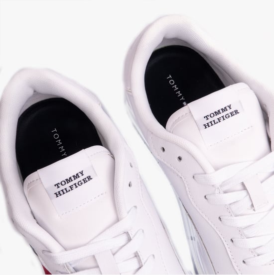 Zapatillas de cuero rayadas SUPERCUP para hombre blancas - Image 3