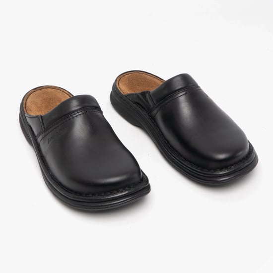 Josef Seibel MAX Zuecos de Piel para Hombre Negros - Image 3