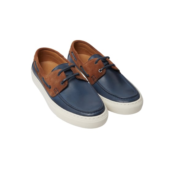 Men's Ted Baker Euenb Leather & Suede Boat Shoes in Navy - Image 2
