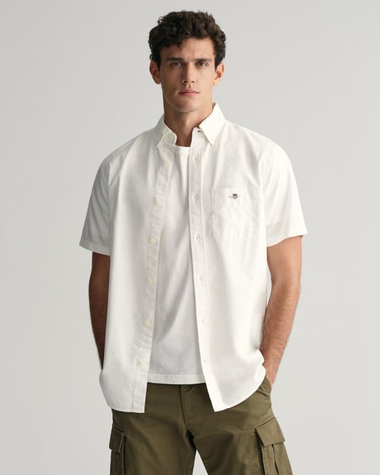 GANT Mens Regular Fit Short Sleeve Oxford Shirt - Image 1