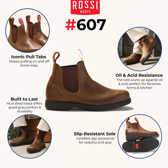 Botines Chelsea de piel marrón rústica Rossi 607 Booma - Image 2