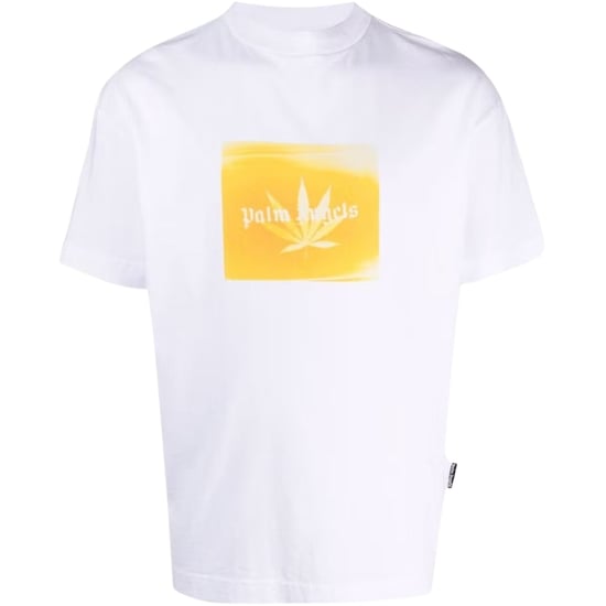 Palm Angels Leaf Logo camiseta blanca clásica - Image 1