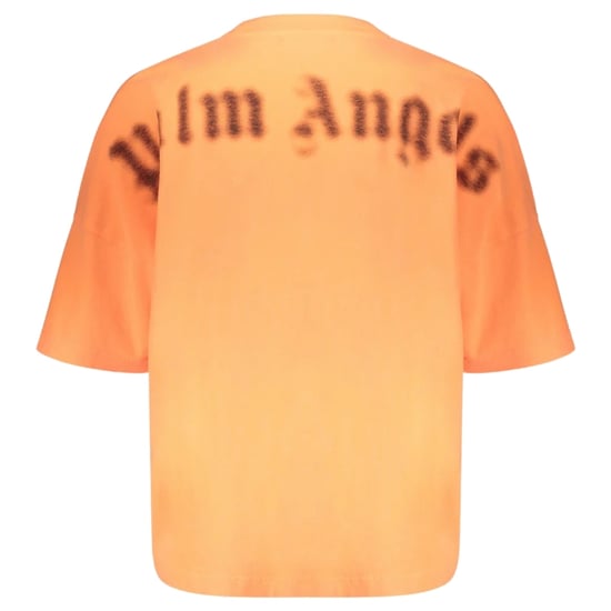 Camiseta naranja extragrande con logo clásico de Palm Angels - Image 2