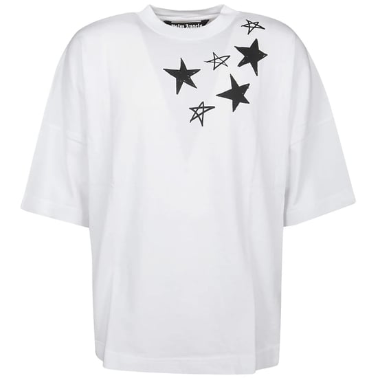 Palm Angels Shooting Stars camiseta blanca extragrande con logo oversize - Image 1