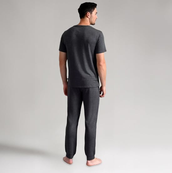 Pantalones de pijama para hombre Ted Baker | Pantalones de pijama largos transpirables y casuales con bolsillos - Charcoal - Image 3