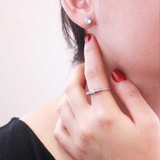 Anillo de cinta - Plata y cristal - Image 2