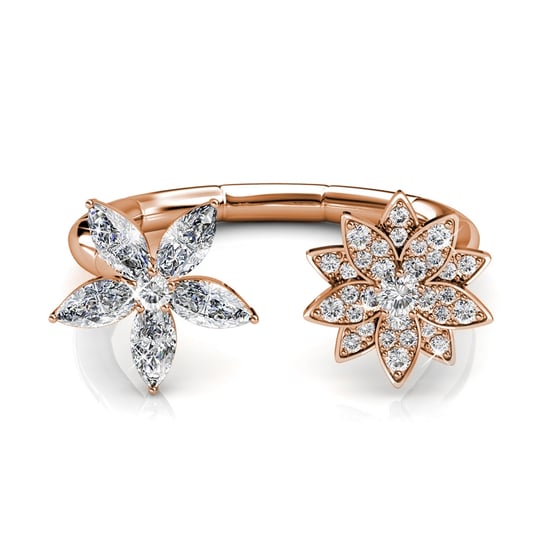 Anillo Fraternal Bloom - Oro rosa y cristal - Image 2