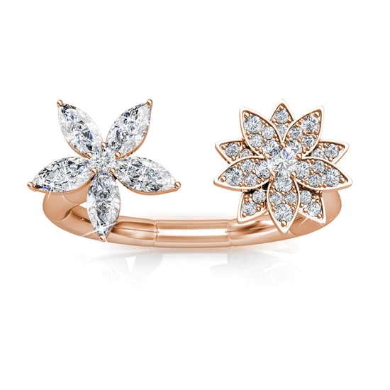 Anillo Fraternal Bloom - Oro rosa y cristal - Image 3