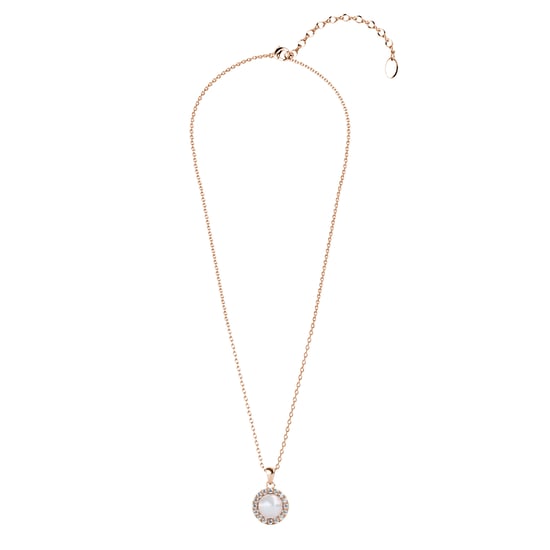 Colgantes de perlas circulares: oro rosa y cristal - Image 3