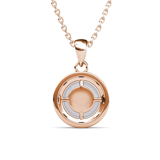 Colgantes de perlas circulares: oro rosa y cristal - Image 4