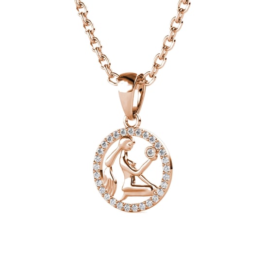 Colgantes del zodiaco Virgo: oro rosa y cristal - Image 3