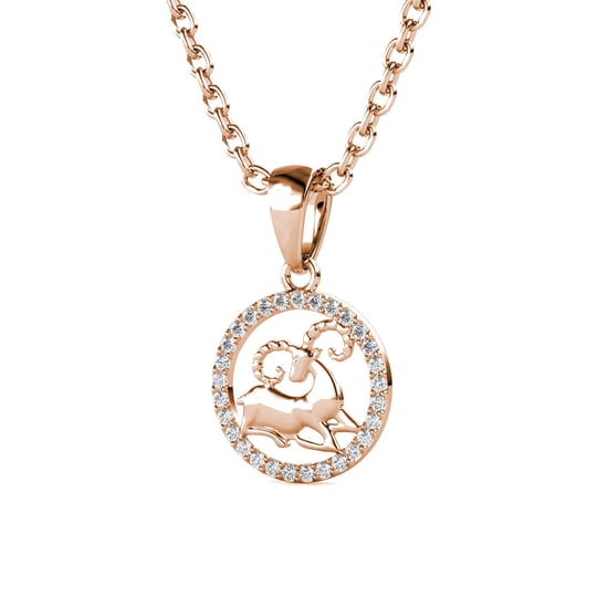 Colgantes del zodiaco Aries: oro rosa y cristal - Image 3