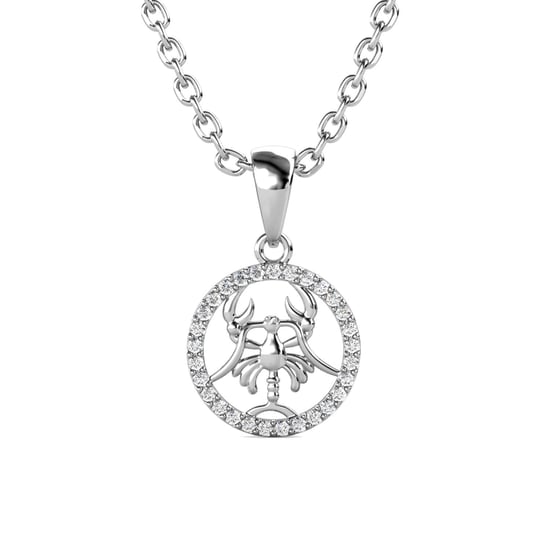 Colgantes del signo del zodiaco Cáncer: plata y cristal - Image 1