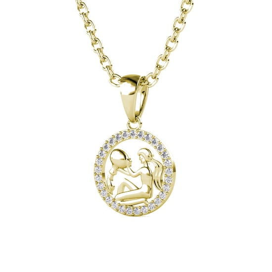 Colgantes del zodiaco Acuario - Oro y cristal - Image 2