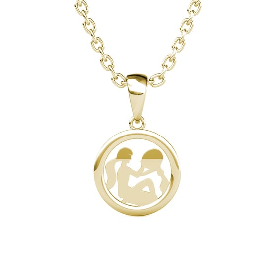 Colgantes del zodiaco Acuario - Oro y cristal - Image 3