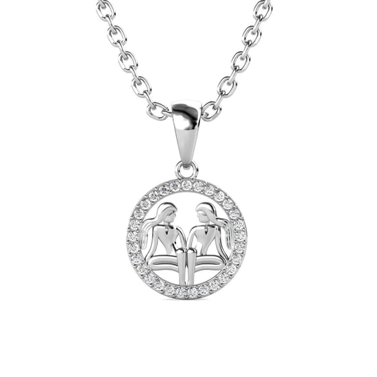 Colgantes del zodiaco Géminis - Plata y cristal - Image 1