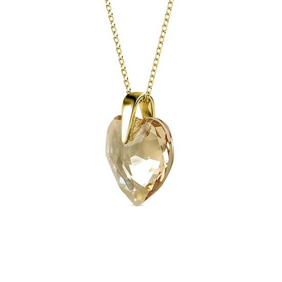Colgantes de corazón de cristal - Oro y ámbar - Image 2