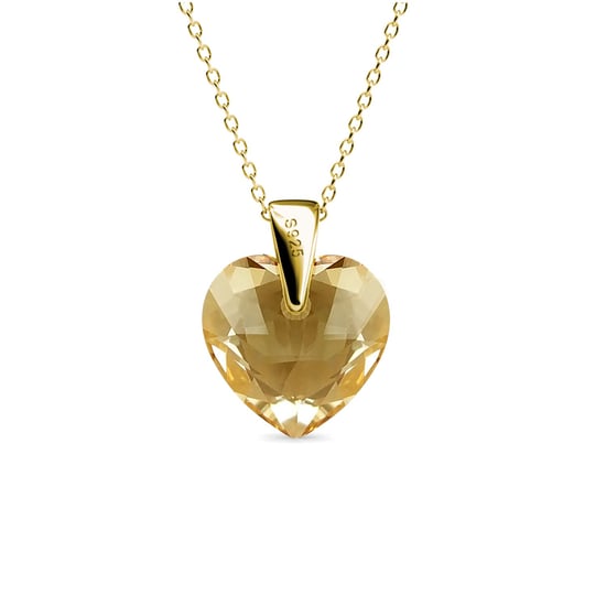 Colgantes de corazón de cristal - Oro y ámbar - Image 3