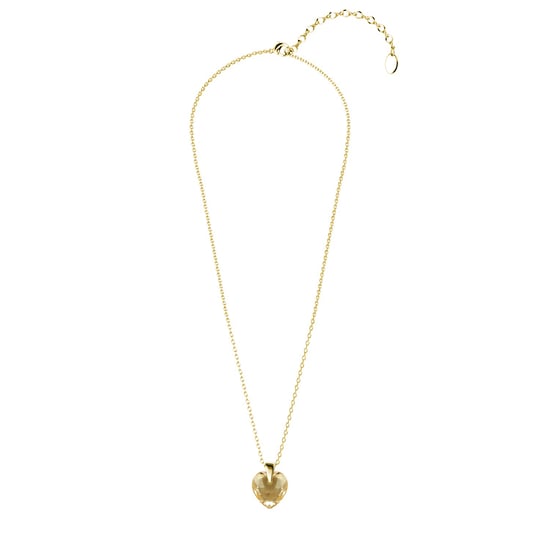 Colgantes de corazón de cristal - Oro y ámbar - Image 4