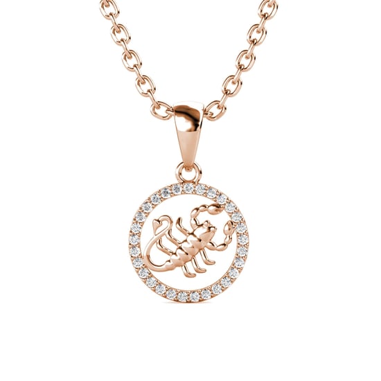 Colgantes del zodiaco Escorpio: oro rosa y cristal - Image 1
