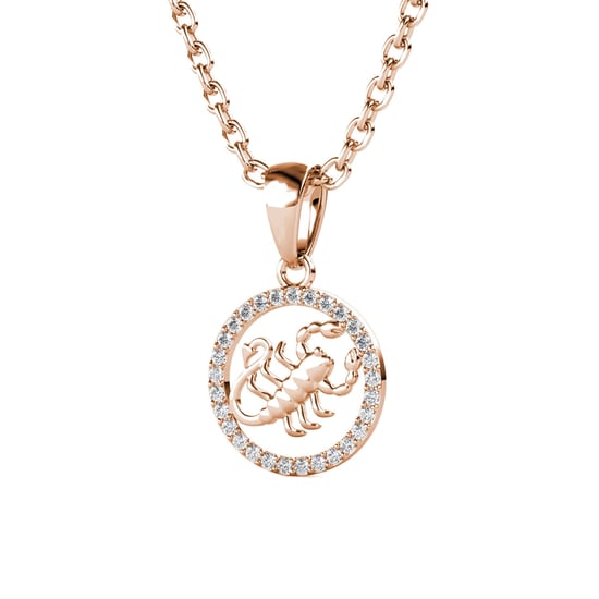 Colgantes del zodiaco Escorpio: oro rosa y cristal - Image 3
