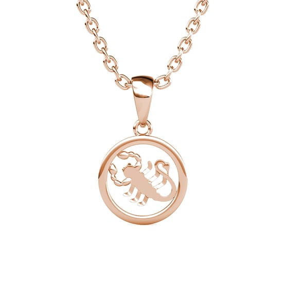 Colgantes del zodiaco Escorpio: oro rosa y cristal - Image 4