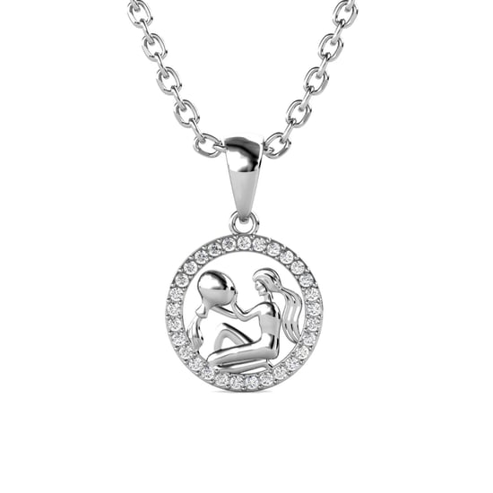 Colgantes del zodiaco Acuario - Plata y cristal - Image 1