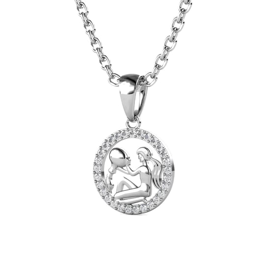 Colgantes del zodiaco Acuario - Plata y cristal - Image 3