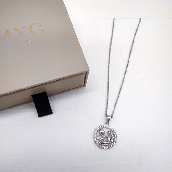Colgantes del zodiaco Acuario - Plata y cristal - Image 6