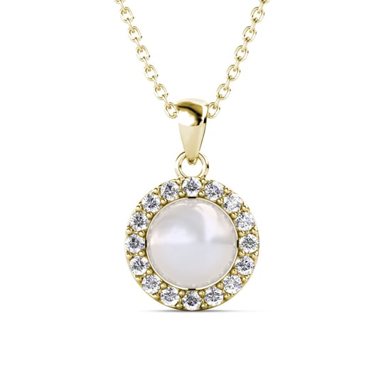 Colgantes de perlas circulares: oro y cristal - Image 1