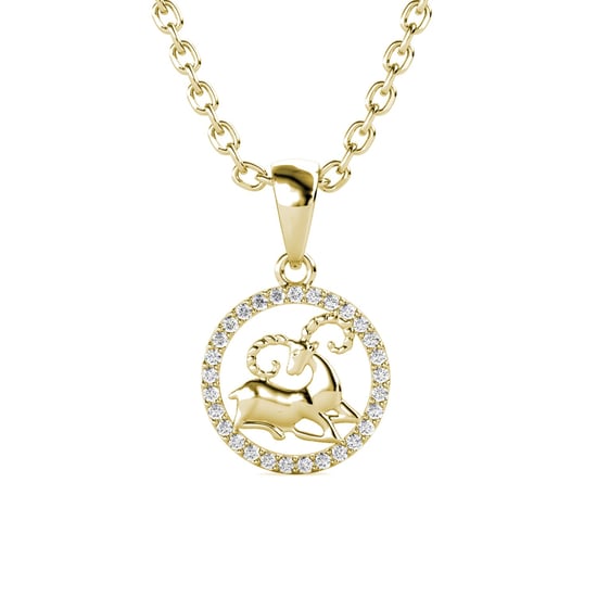 Colgantes del zodiaco Aries: oro y cristal - Image 1