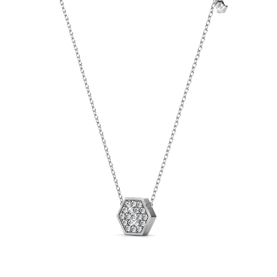 Colgantes hexagonales de plata y cristal - Image 2