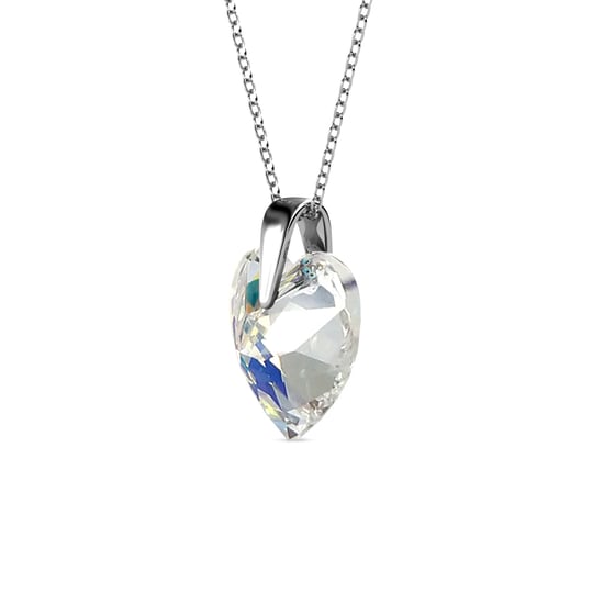 Colgantes de corazón de cristal - Plata y blanco brillante - Image 3